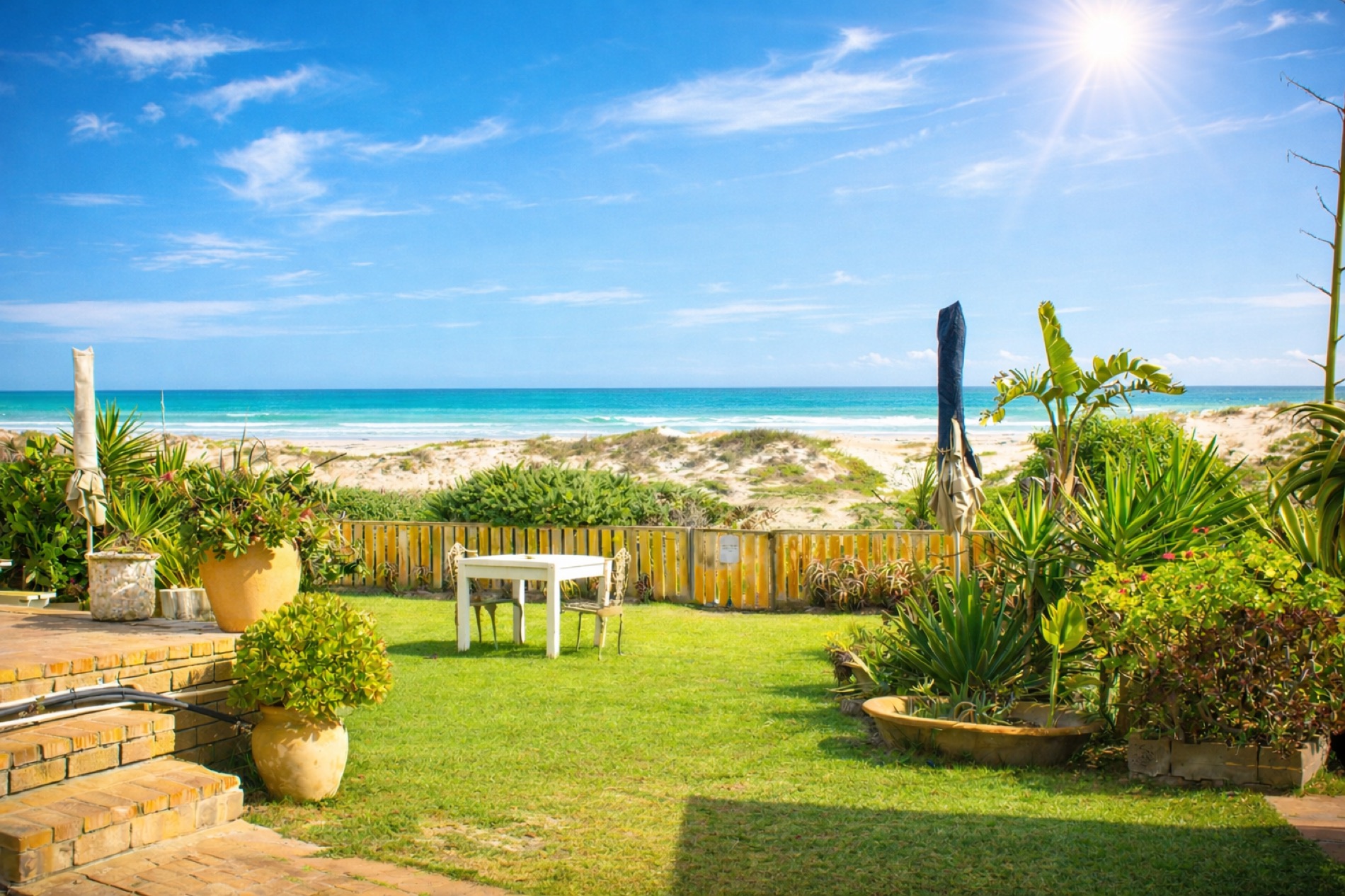 Beachfront garden at 14 Penguin Place